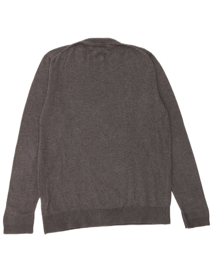 TOMMY HILFIGER Pull Col Ras du Cou Homme Gris Moyen Coton