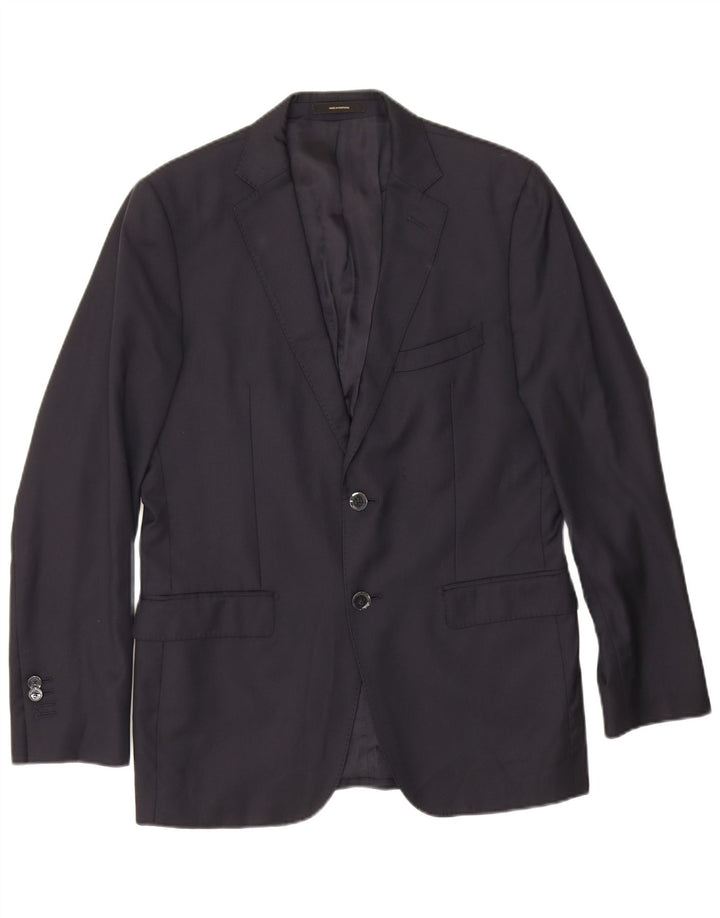 Massimo Dutti Veste Blazer 2 Boutons Homme EU 48 Laine Bleu Marine Moyen