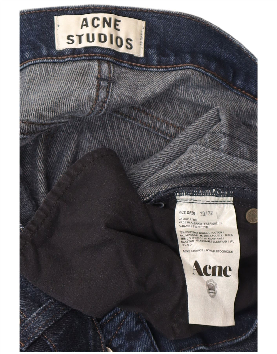Acne Studios Jean slim homme W30 L32 bleu marine coton