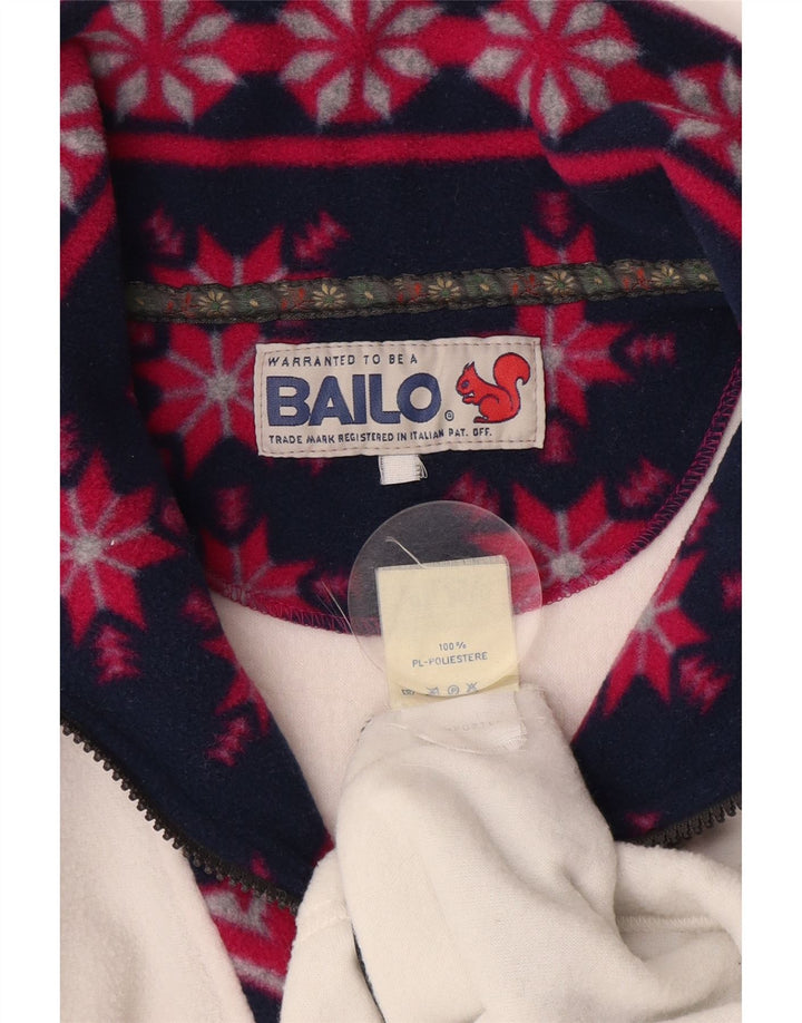 BAILO Pull polaire à col zippé pour homme XL Blanc Fair Isle Polyester