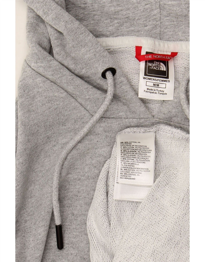 THE NORTH FACE Pull à capuche court graphique pour femme UK 14 Coton gris moyen