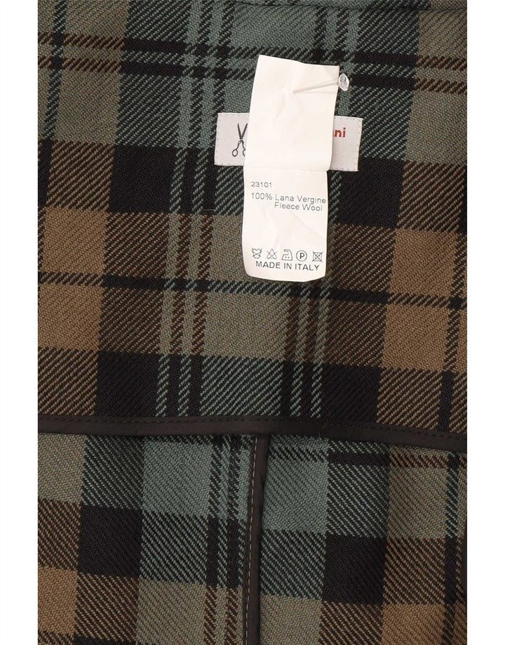 Manteau croisé pour femmes Alberto Biani IT 42 Medium Vert à carreaux