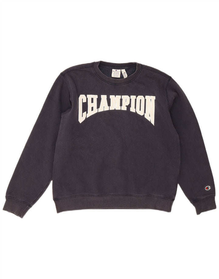 Champion Sweat-Shirt Graphique Homme Bleu Marine Moyen Coton