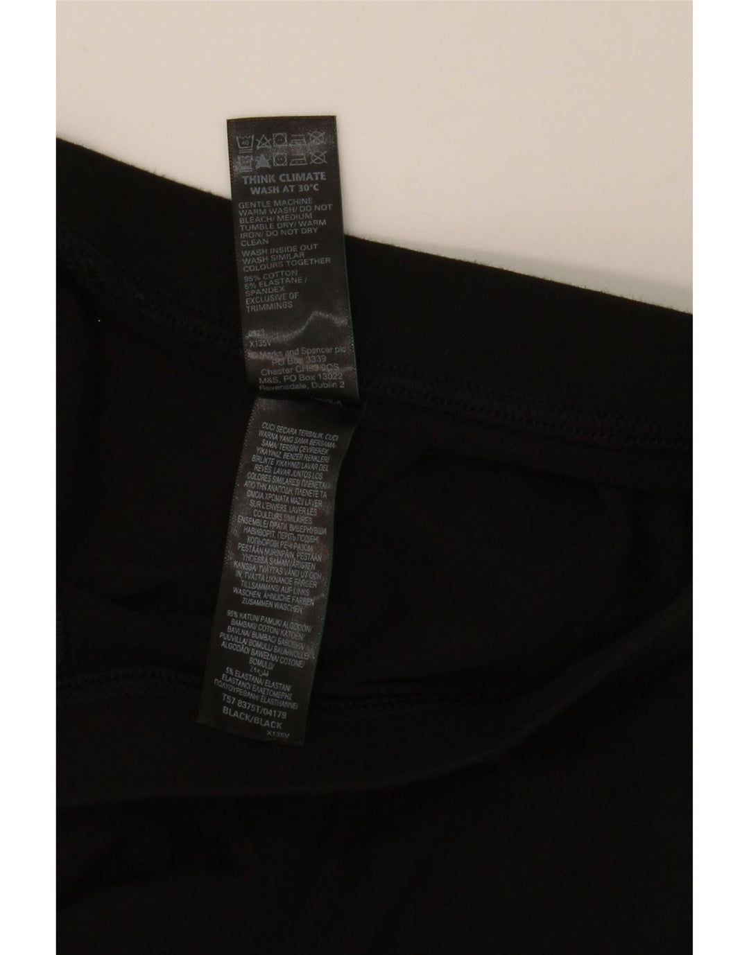 Marks & Spencer Leggings pour femmes UK 14 Large Noir Coton