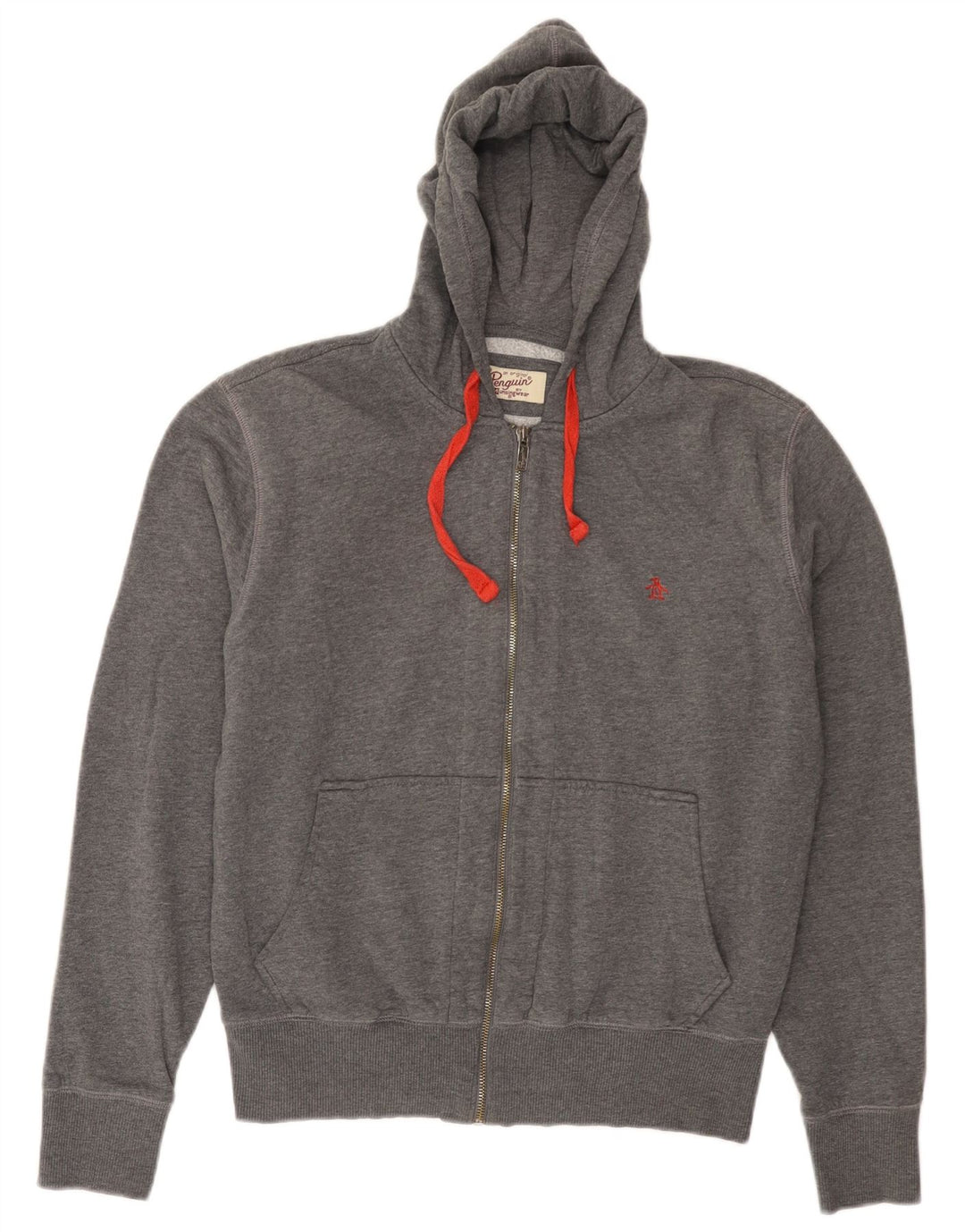 PENGUIN Pull à Capuche Zippé Homme Gris Moyen Coton