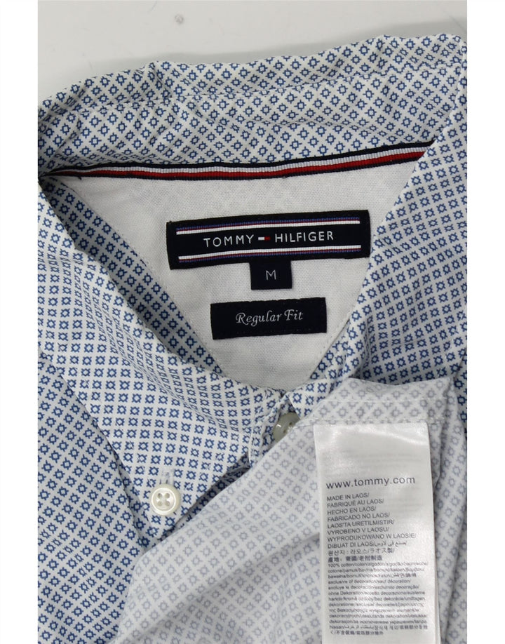 TOMMY HILFIGER Chemise Regular Fit Homme Bleu Moyen à Pois Coton