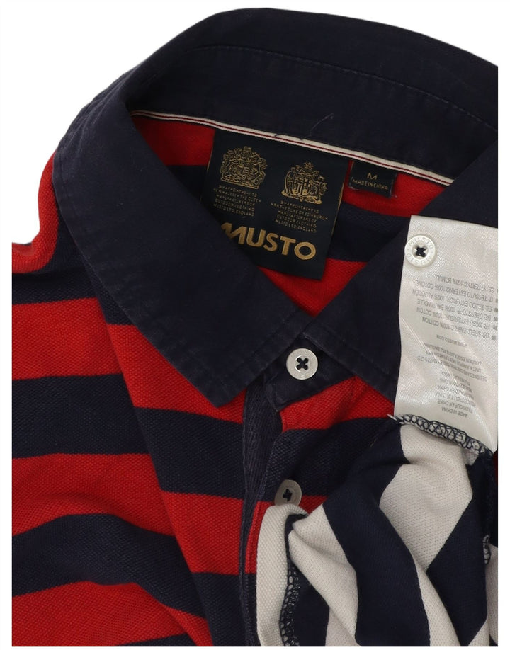 MUSTO Polo Homme Bleu Marine Moyen Rayé Coton