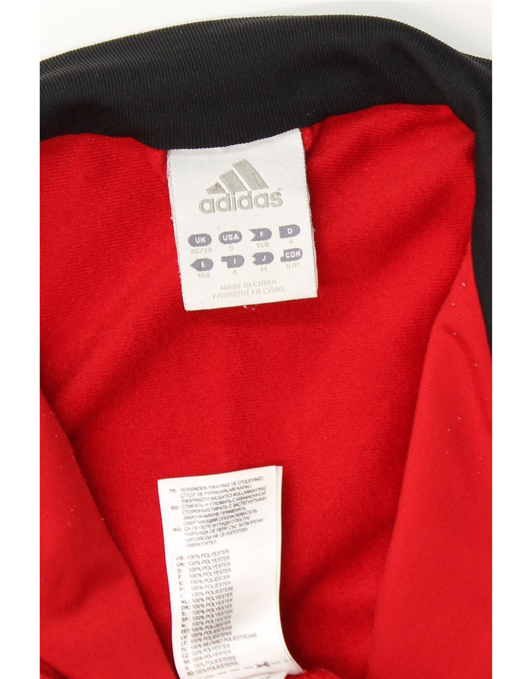 ADIDAS Veste de survêtement pour homme UK 36/38 Petit Rouge Colorblock Polyester