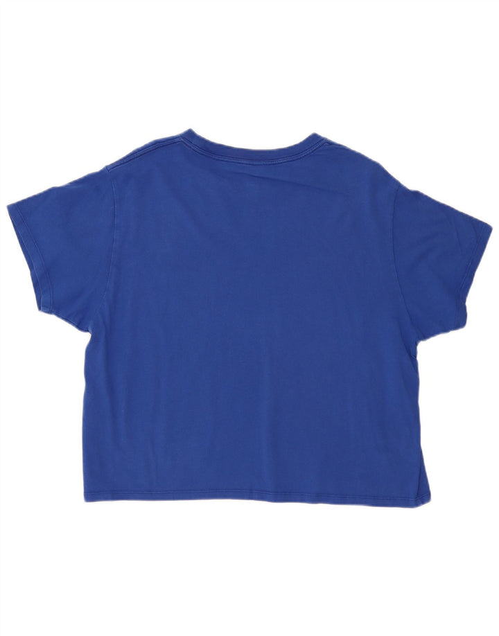 Levi's T-Shirt Graphique Femme UK 14 Bleu Moyen Colourblock