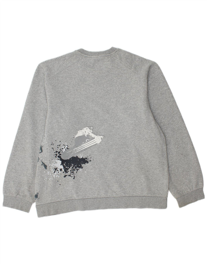 ADIDAS Sweat-shirt graphique pour hommes, grand coton gris
