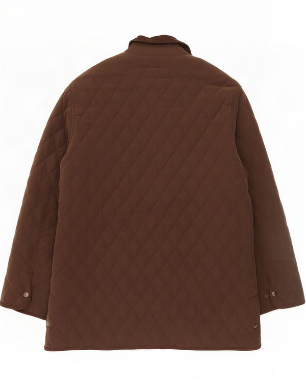 manteau coupe-vent matelassé vintage pour hommes UK 46 3XL Polyester marron