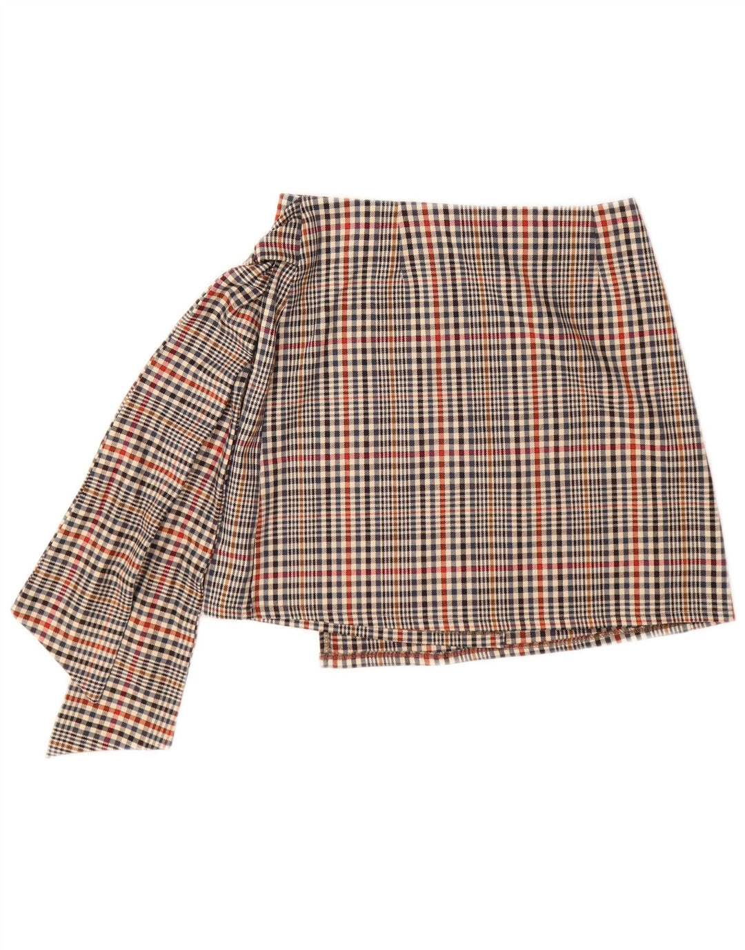HAVEONE Jupe Portefeuille Femme Medium W28 Polyester à Carreaux Multicolore
