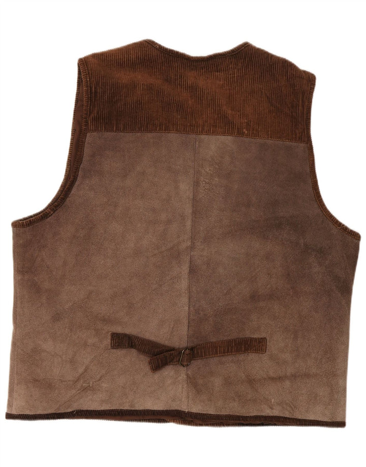 Marcel Battiston Gilet en cuir pour homme XL marron classique