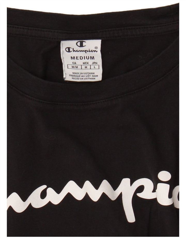 Champion T-shirt court surdimensionné pour femme UK 14 Noir moyen