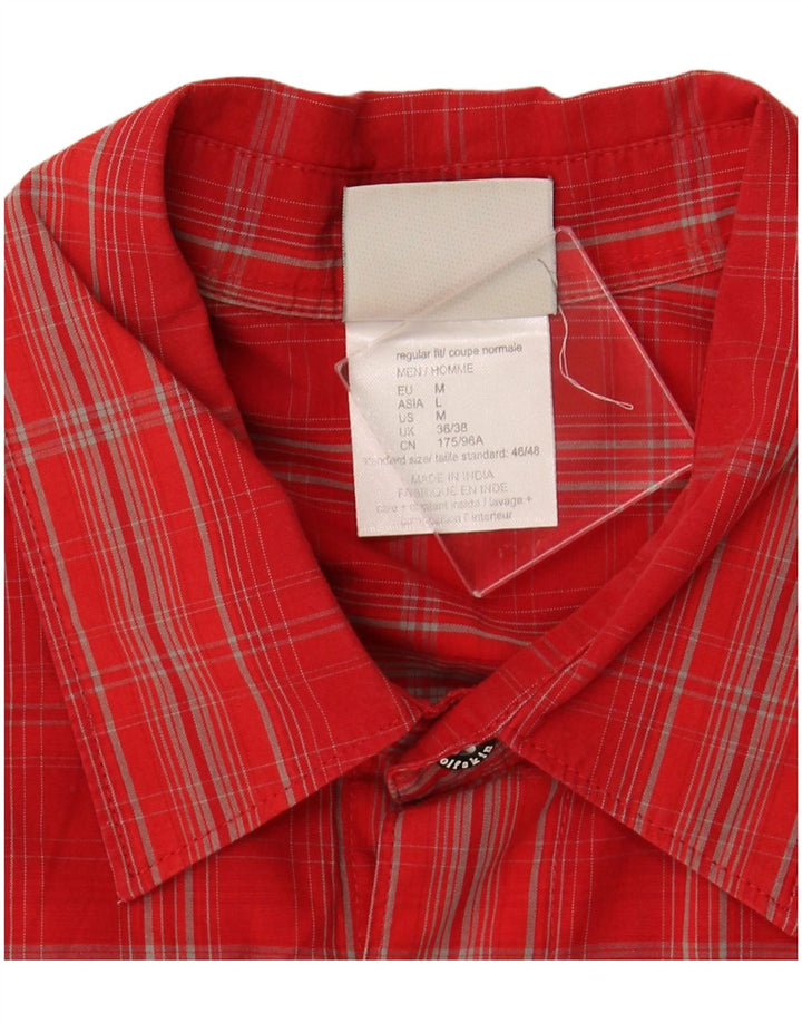 JACK WOLFSKIN Mens Regular Fit Shirt UK 36/38 Medium Red Check