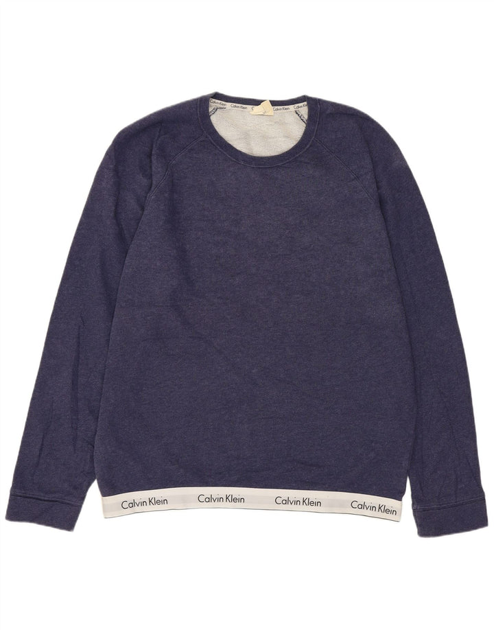 CALVIN KLEIN Sweat-Shirt Graphique Homme Bleu Marine Moyen Colourblock