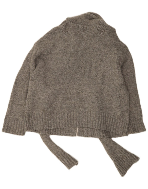 Zara Cardigan surdimensionné à nouer sur le devant pour femme UK 16 Grand nylon gris