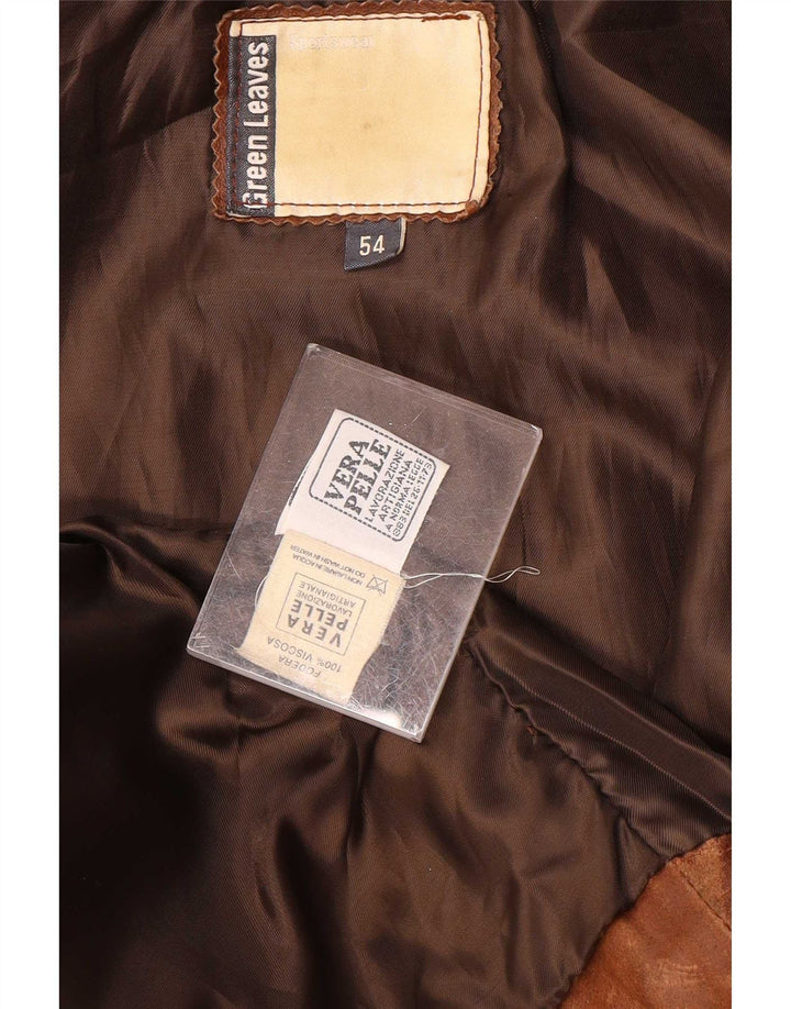 Green Leaves Gilet en cuir pour homme IT 54 2XL Marron