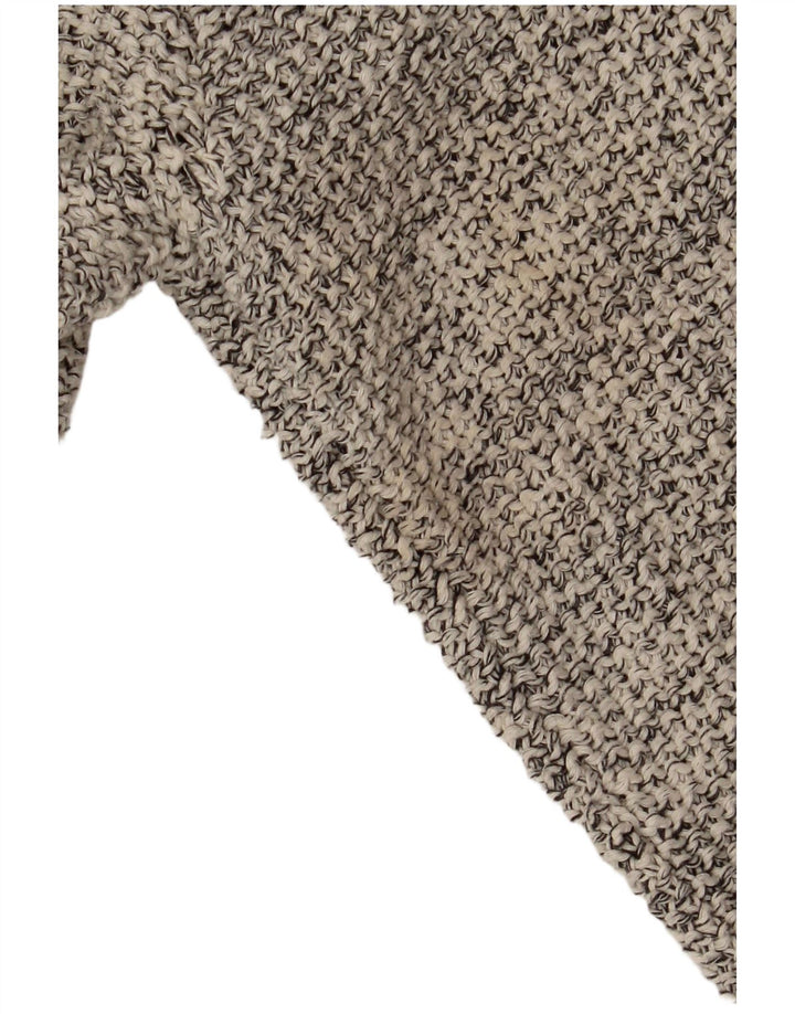 Zara Womens Open Cardigan Sweater UK 14 Gris Moyen Moucheté