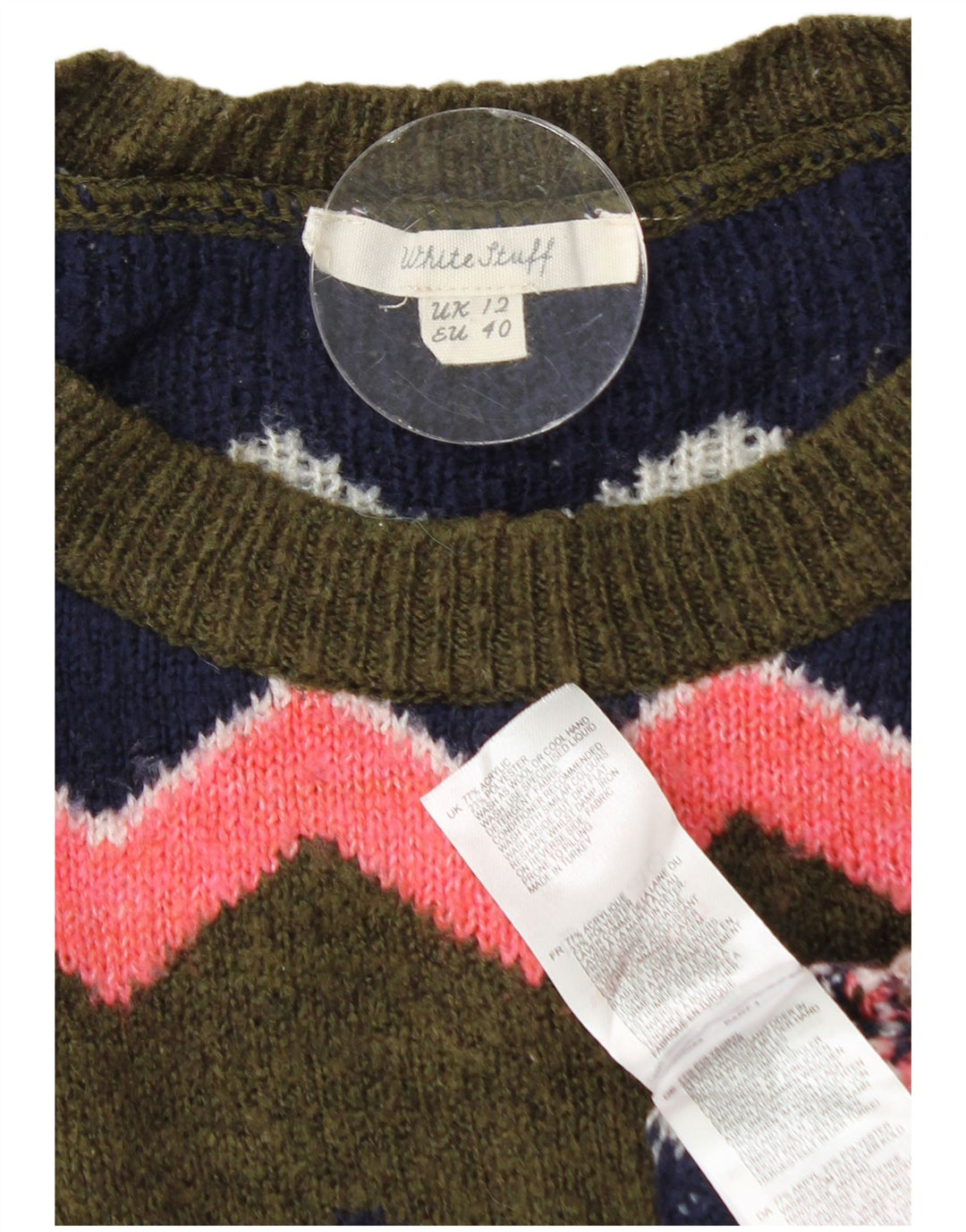White Stuff Pull ras du cou pour femme UK 12 Medium Multicolore