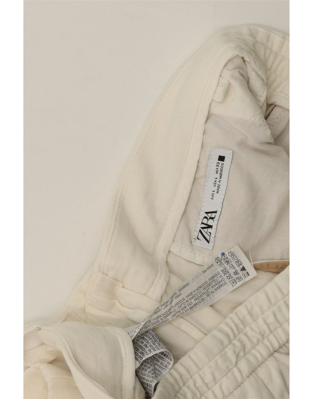 Zara Short Chino Homme Large W32 Coton Blanc