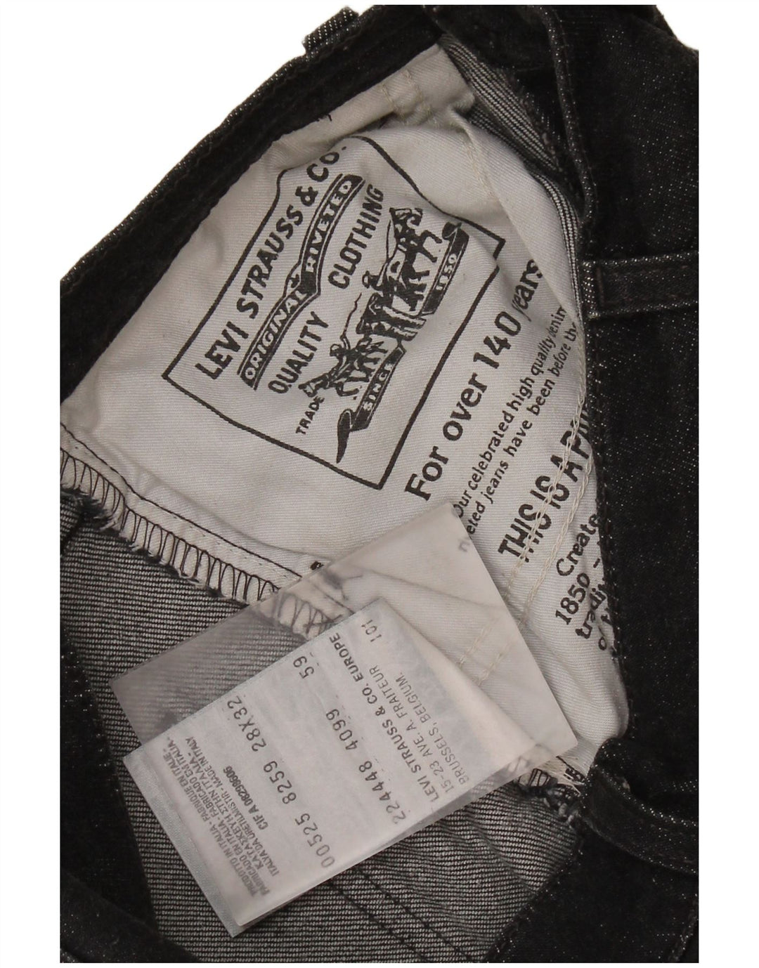 LEVI'S Short en Jean 525 Femme W28 Coton Noir Moyen