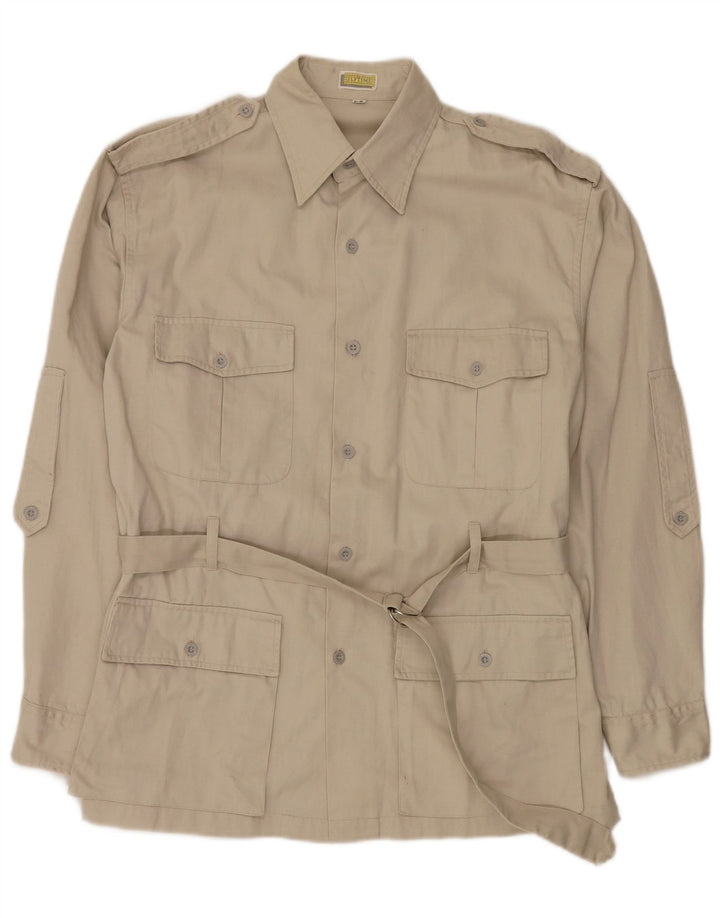FLY TIME Chemise Militaire Homme IT 52 Large Beige Coton