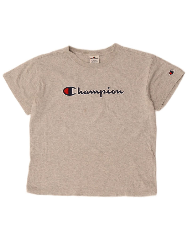 CHAMPION T-shirt court surdimensionné pour femme UK 6 XS Gris moucheté