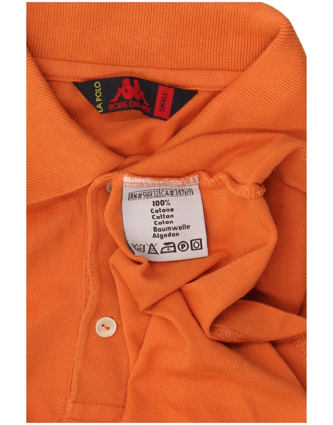 Kappa Polo Homme Petit Orange Coton