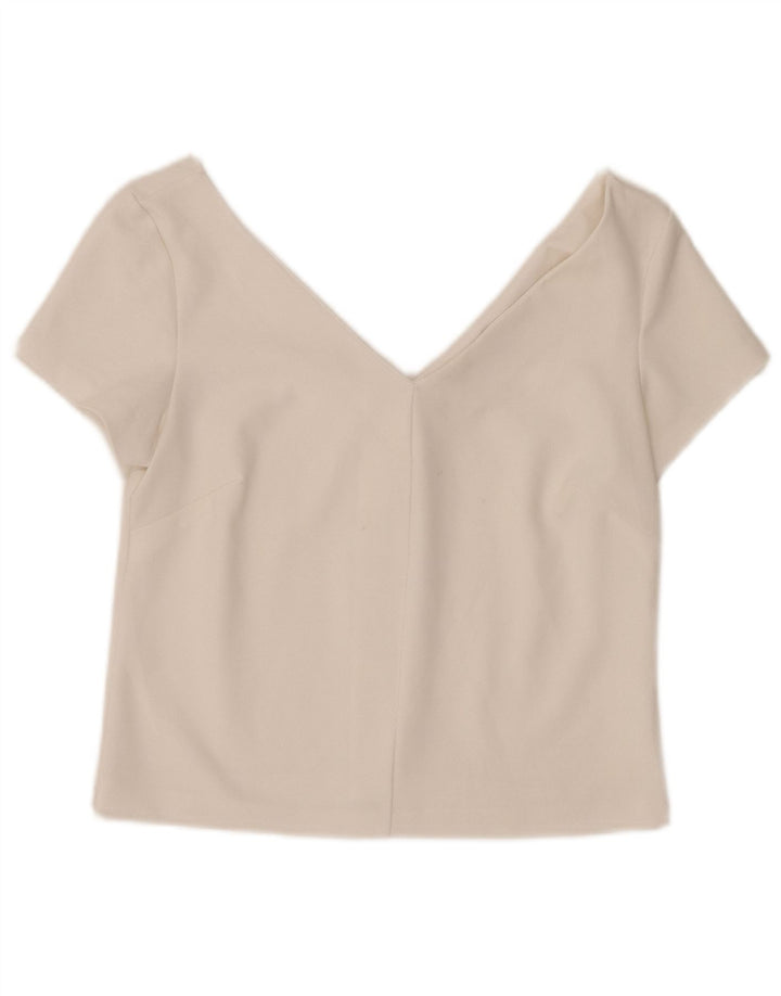 Zara Womens Crop Top UK 12 Moyen Blanc