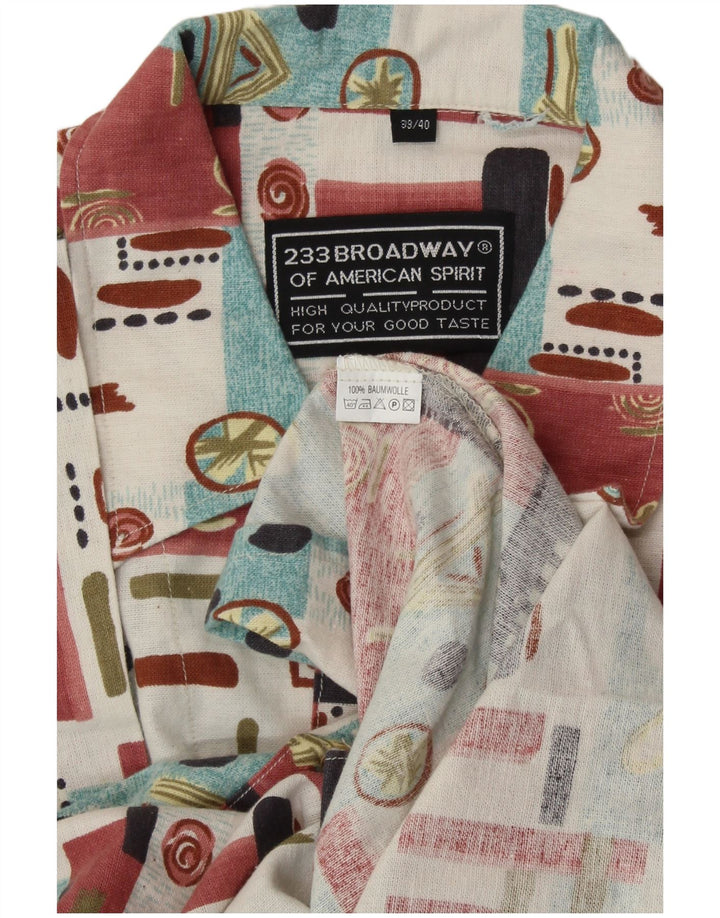 BROADWAY Chemise Manches Courtes Homme Taille 39/40 Medium Multicolore Géométrique