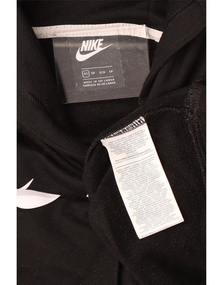 NIKE Pull à capuche surdimensionné pour femme UK 6 XS Noir Polyester