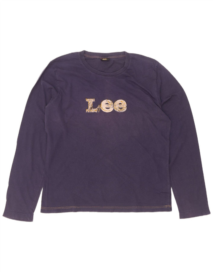 Lee Haut graphique à manches longues pour hommes, grand coton bleu marine