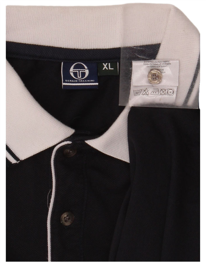 SERGIO TACCHINI Polo Homme XL Bleu Marine Coton