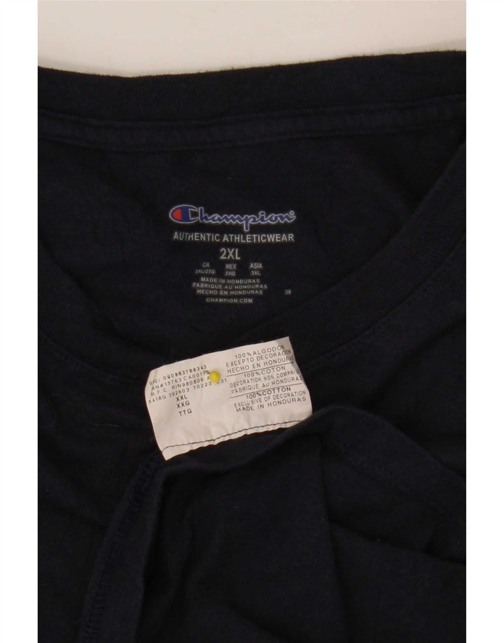 Champion T-Shirt Homme Top 2XL Bleu Marine Coton