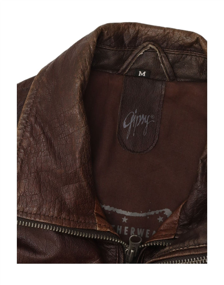 Gypsy Veste en cuir pour homme UK 38 Cuir marron moyen