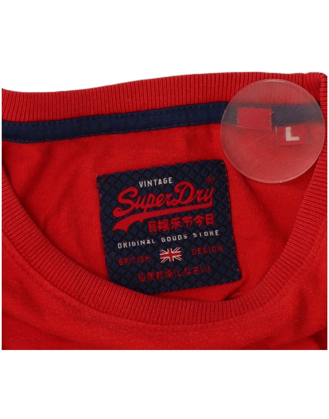 SUPERDRY Homme T-Shirt Graphique Haut Large Rouge Coton