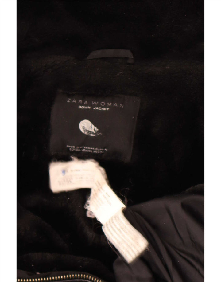 Zara Veste matelassée pour femme UK 20 2XL Noir Polyester