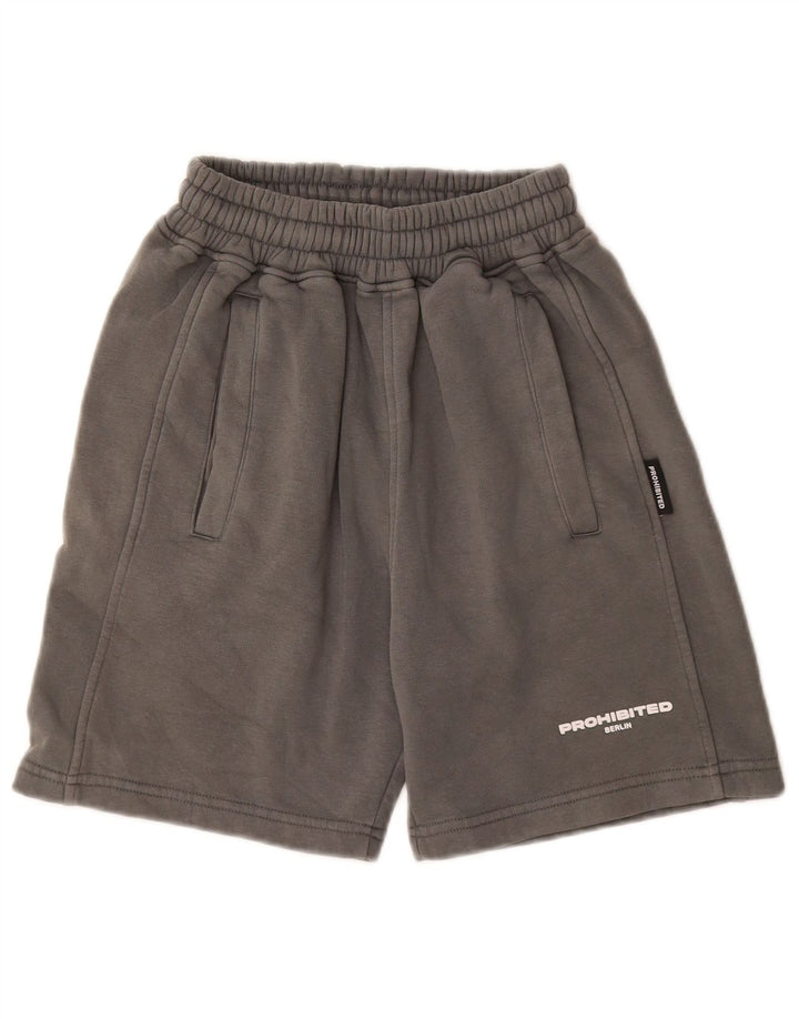 Prohibited Short de sport graphique pour hommes XS en coton gris