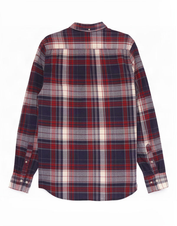 French Connection Chemise en Flanelle Homme Bleu Marine Moyen à Carreaux en Coton