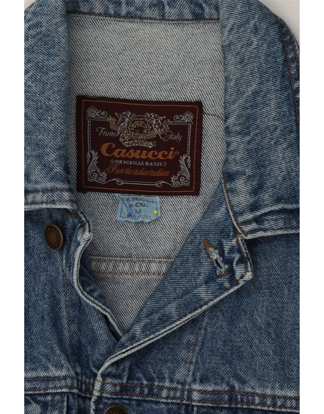 Casucci Veste en jean pour homme UK 38 Bleu moyen Coton
