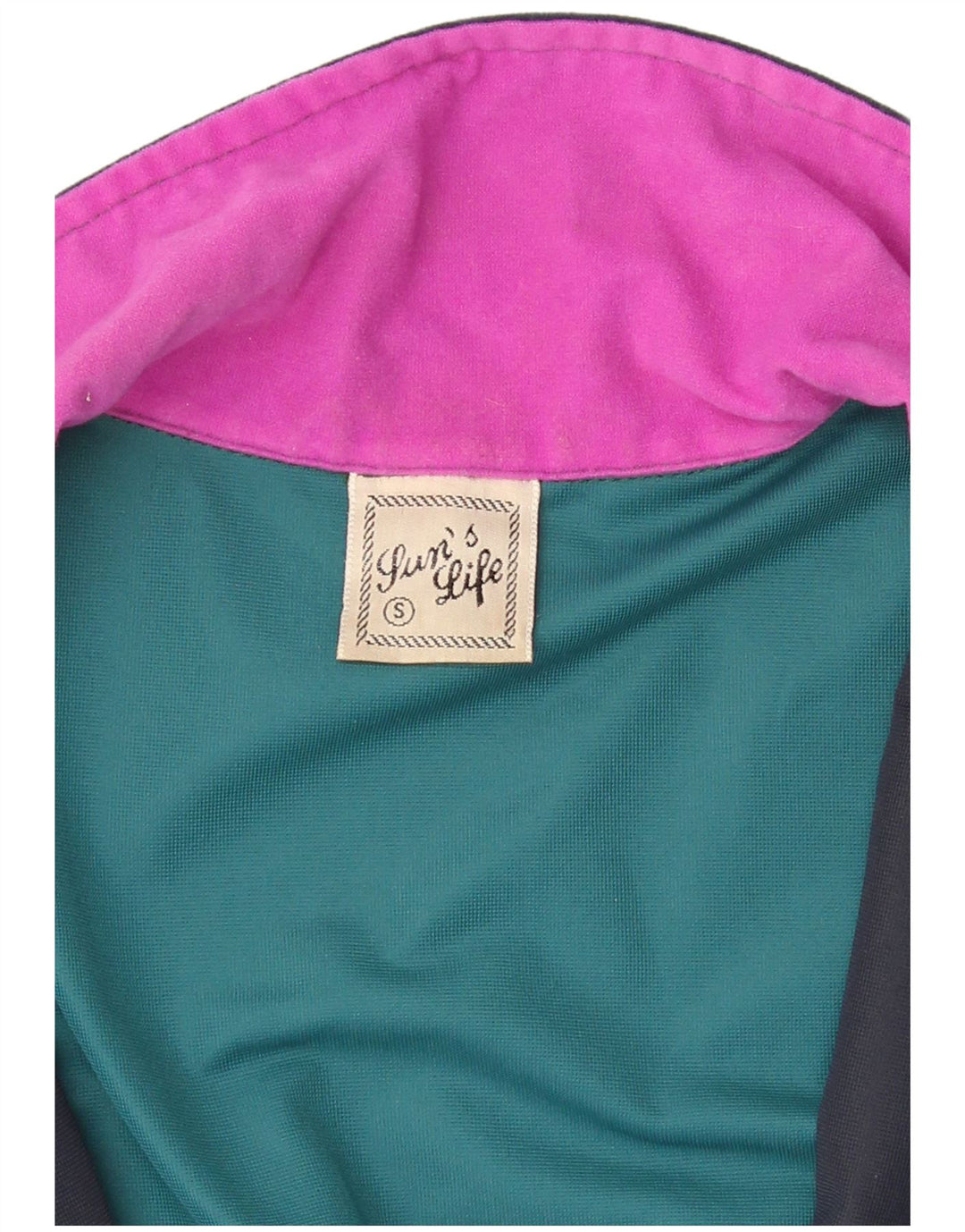 vintage Mens Velour Survêtement Top Veste Petit Colorblock Multicolore