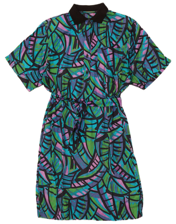 vintage Womens A-Line Dress UK 14 Grand Colorblock multicolore