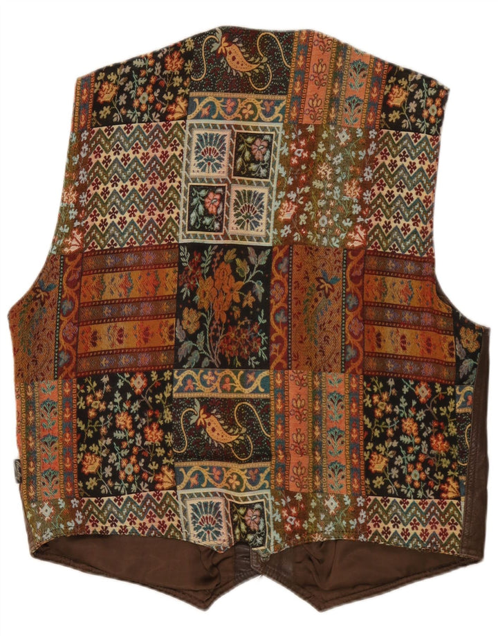 gilet homme vintage grand marron géométrique