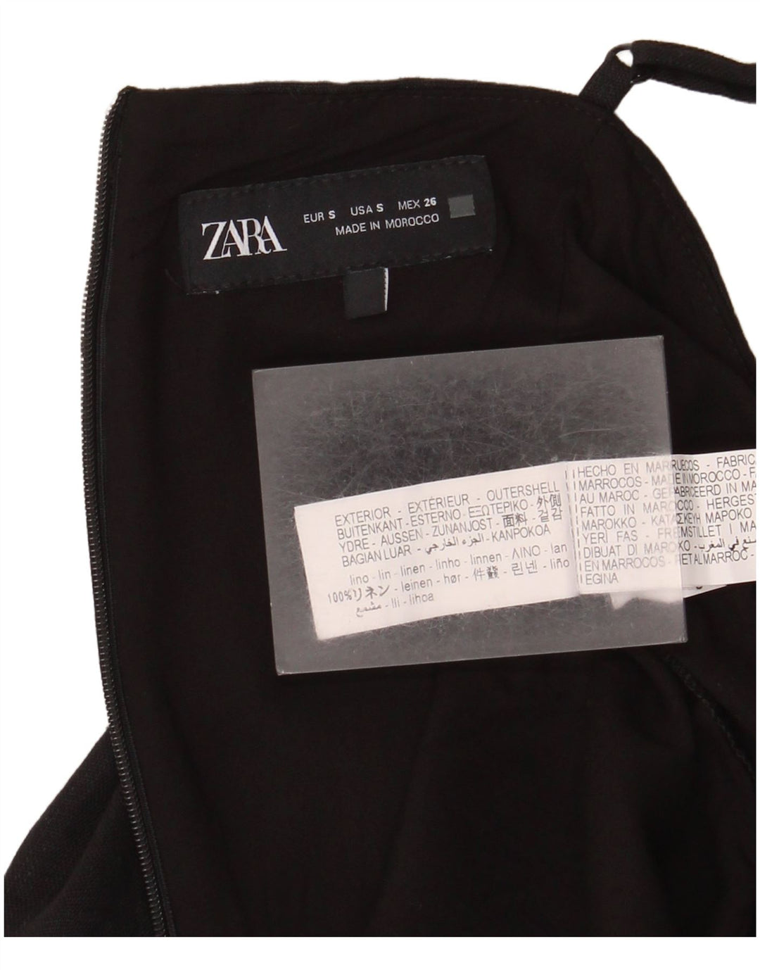 Zara Combishort Femme UK 10 Petit Lin Noir