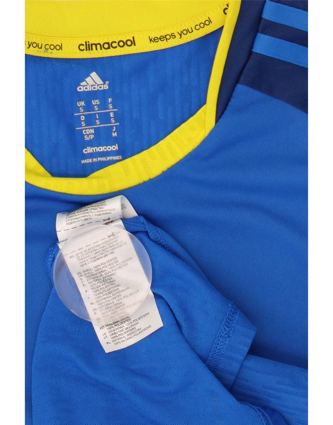 Adidas Hommes Climacool T-Shirt Haut Petit Bleu Colorblock Polyester