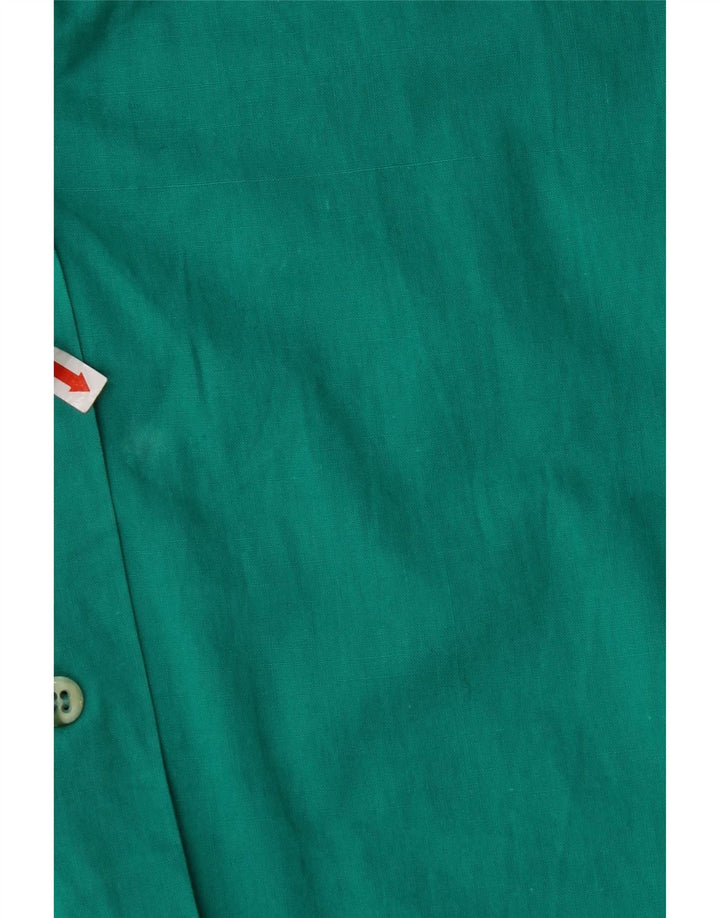 VINTAGE Chemisier chemise sans manches femme UK 12 Turquoise moyen