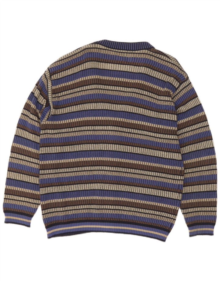 Marc Rene Cardigan Homme Pull IT 52 Grand Bleu Rayé Coton