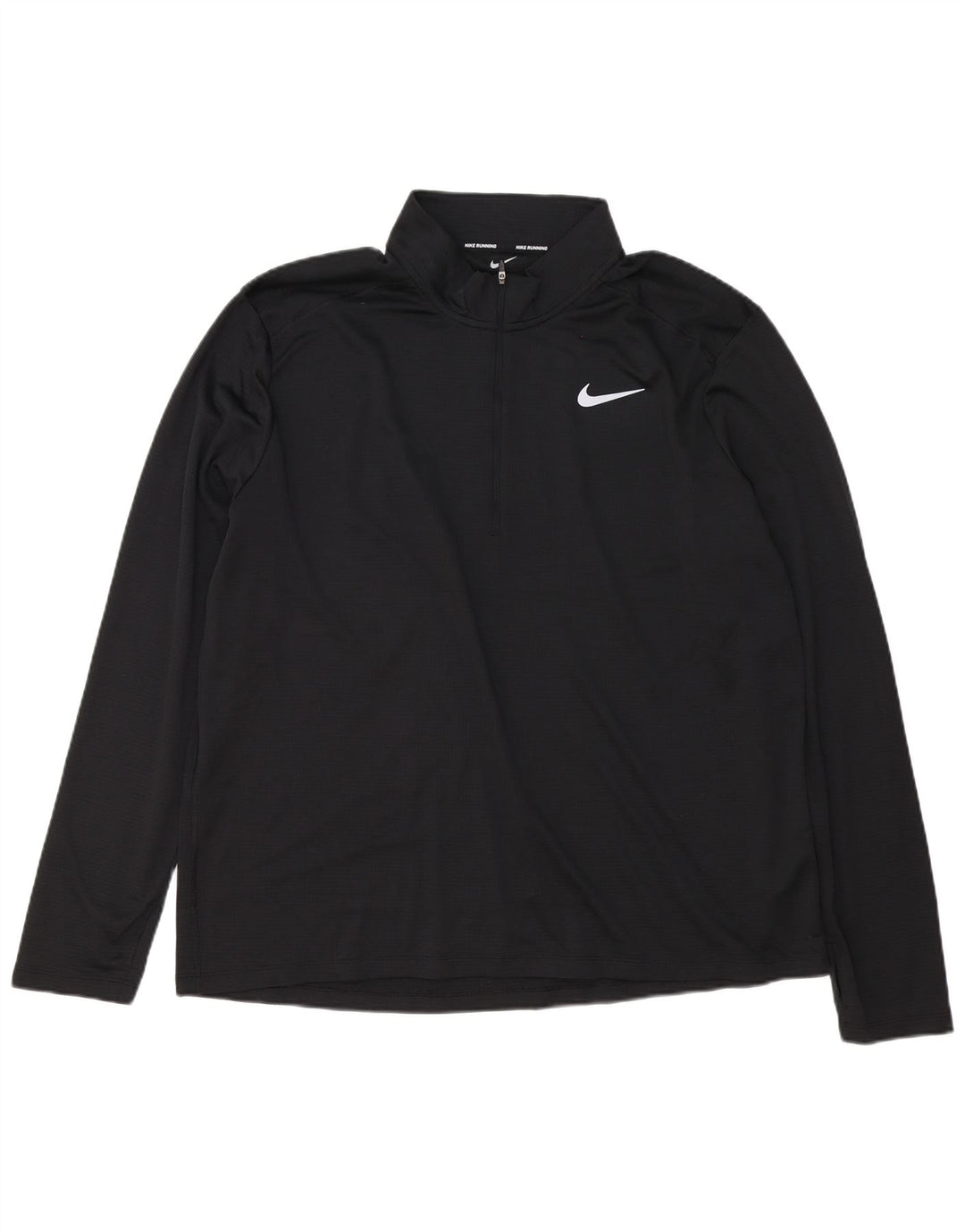 Nike Hommes Dri Fit Zip Neck Pull Survêtement Top 2XL Noir Polyester