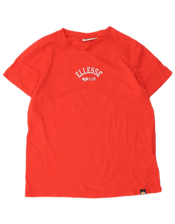 Ellesse T-shirt graphique pour femme UK 10 Small Rouge Coton